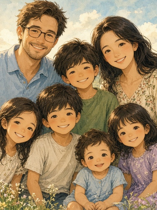 Illustrated JesusVoter founder family portrait